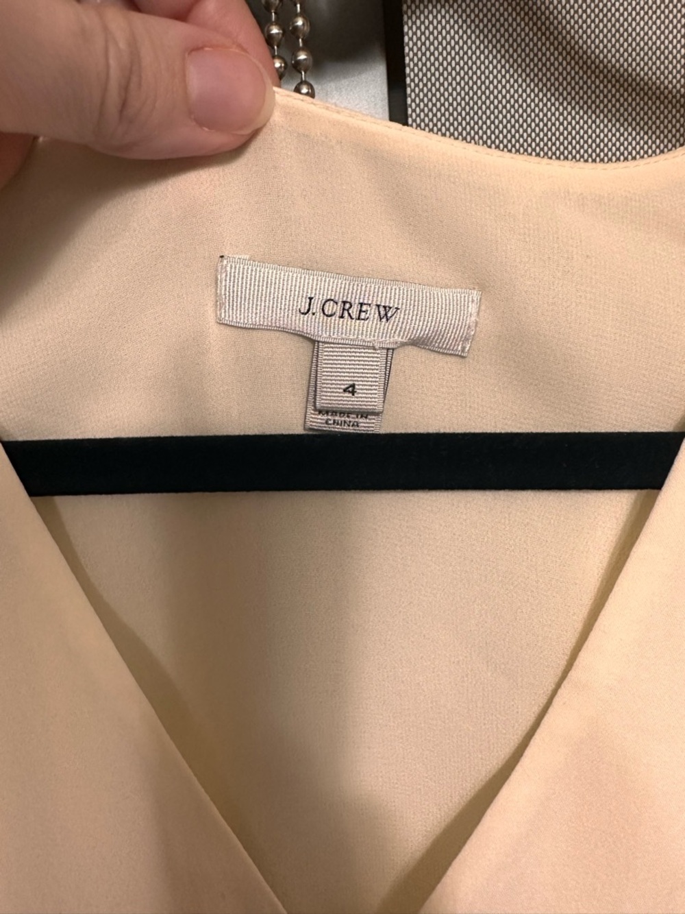 J.Crew 100% Silk Cream V-Neck Button Blouse | Classic Chic Sz 4 - Picture 4 of 12